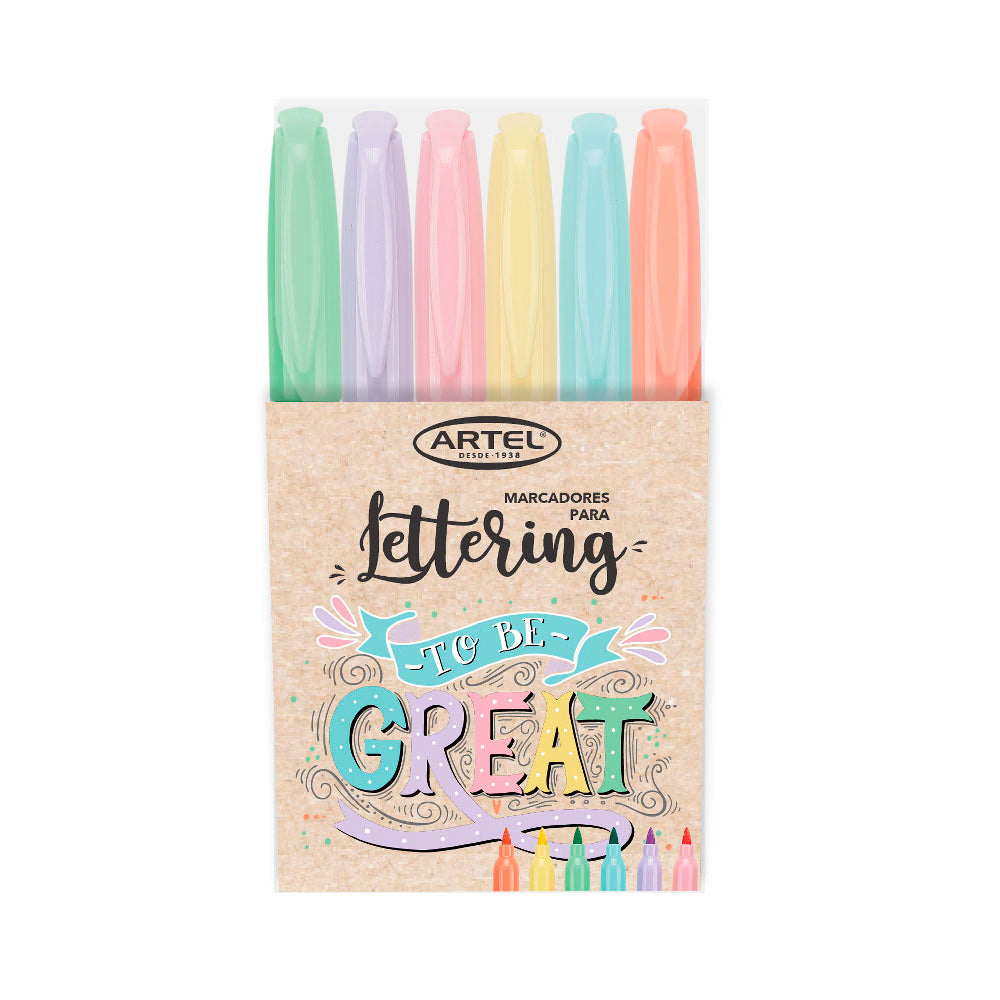 MARCADORES BRUSH PEN 6 UN PASTEL ARTEL