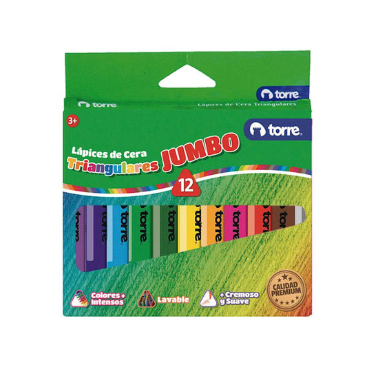 LAPICES CERA TRIANGULAR 12 COLORES TORRE