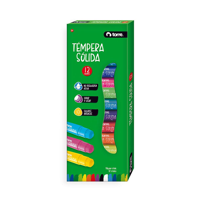 TEMPERA SOLIDA 12 COLORES TORRE