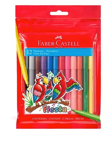 MARCADORES 12 COL FABER CASTELL