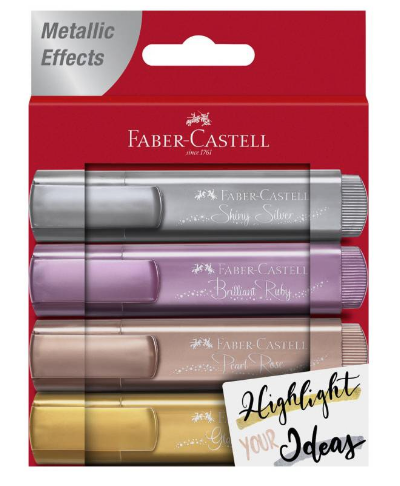 DESTACADORES METALICOS SET 4UN FABER CASTELL