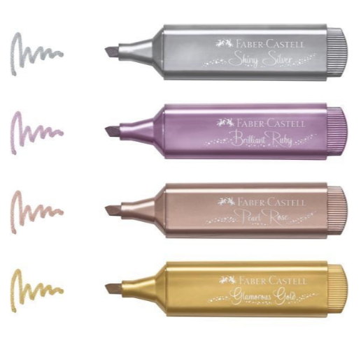 DESTACADORES METALICOS SET 4UN FABER CASTELL