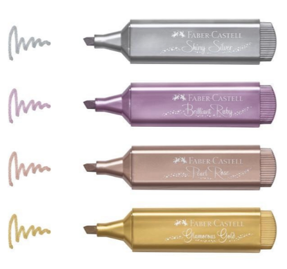 DESTACADORES METALICOS SET 4UN FABER CASTELL