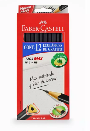 LAPIZ GRAFITO TRIANGULAR FABER CASTELL 12UN
