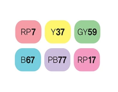 MARCADORES TOUCH TWIN BRUSH 6 COLORES SET TONOS PASTEL
