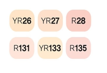 MARCADORES TOUCH TWIN BRUSH 6 COLORES SET TONOS PIEL